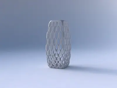 Vase rectangle with bubble grid lattice 3D print model