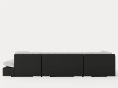 Zumar U Bed Sofa Divan With Storage Right Black Light Low-poly 3D model