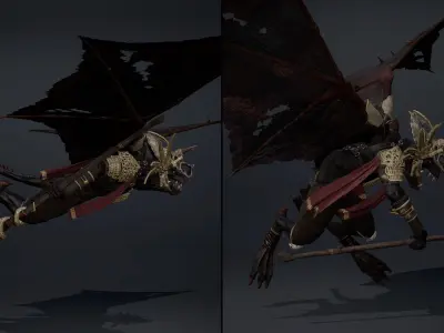 Ghost Mage ArmWing Low-poly 3D model