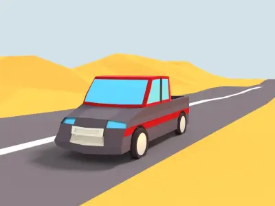 Free Low Poly Cartoon Truck Free low-poly 3D model