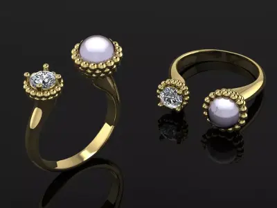 Brand Cleef Jewelry Ring Gold  3D print model