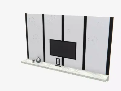 Deco TV Wall PBR 3D model