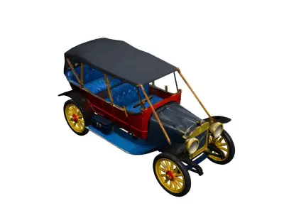 1912 Brass Era Car  Early Antique Luxury Automobile 3D model