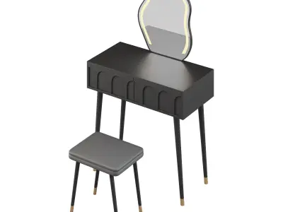 Ensemble coiffeuse avec tabouret et miroir Carmell 3D model