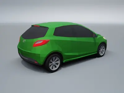 Mazda 2 low poly 3D model car Low-poly 3D model