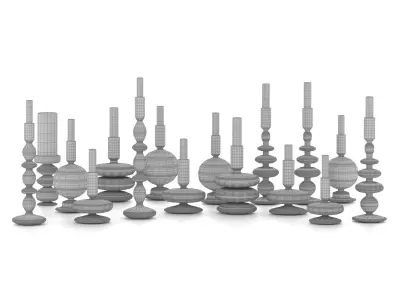 Glass Candelabra Set For Decoration 3D model