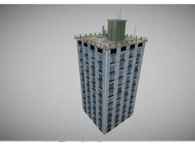 low poly city buidling Free low-poly 3D model