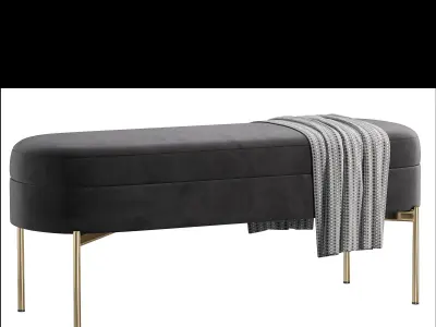 Chloe Storage Bench By Englishelm 3D model