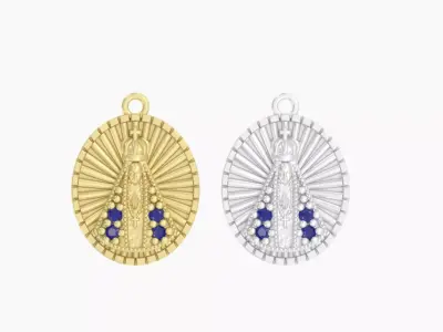 Pingente Nossa senhora aparecida - Pendent Our Lady Stl 3D print model