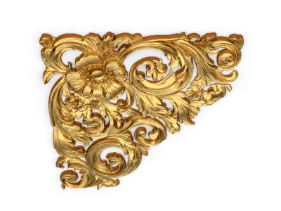Classic carved corner decor ornament 375 3D model