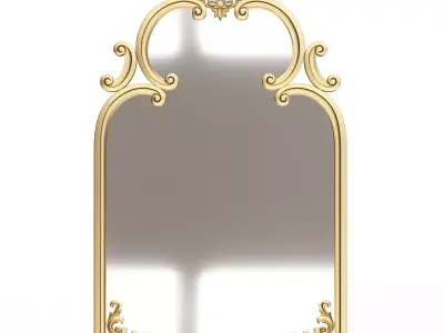 Carved Classic Mirror 012 Low-poly 3D model