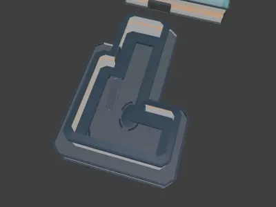 Simple Low-Poly Sci-Fi Buildings Low-poly 3D model