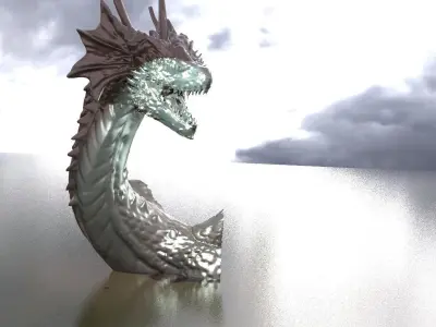 Arthurian Dragon King Sculpt head 1 3D model