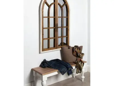 Mcclanahan Arch Solid Wood Wall Mirror 3D model