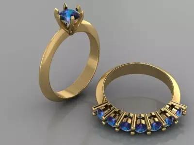 Engagement ring 3D print model