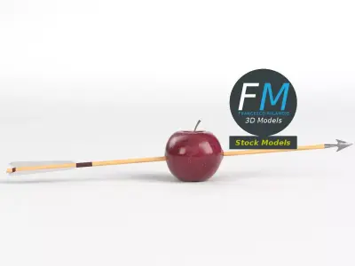 Arrow through apple 3D model