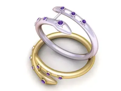 Snake Wrap Ring 3D print model