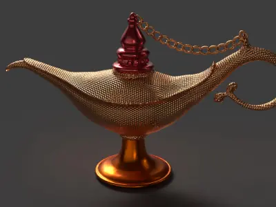 Chinese magic lamp   Low-poly 3D model