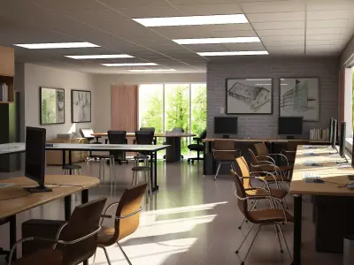 ArchiOffice office with desks and chairs 3D model