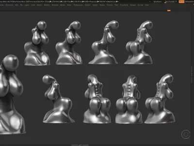 female modern sculpture 3D print model 103 3D print model