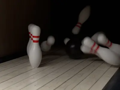 Bowling Pin and Ball 3D model