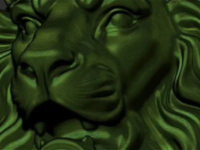 Lion Head Sculpture 3D print 3D print model
