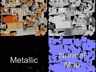 Elegant Architectural Facade model pack Low-poly 3D model