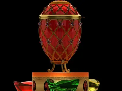 Chinese gold Ingot and egg  led light 3D model