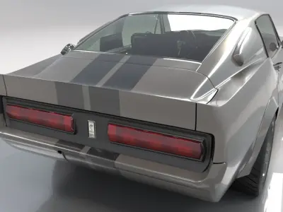 Mustang Eleanor High Poly and Low Poly 3D model