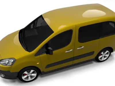 PEUGEOT PARTNER 2009 LOWPOLY Low-poly 3D model