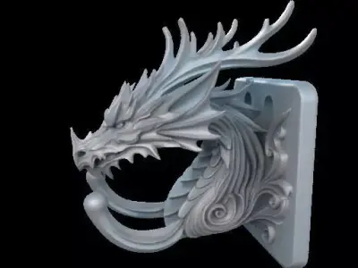 Dragon Head Wall Mount 3D print model