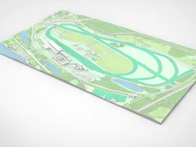 Longchamp hippodrome Paris France 3D model