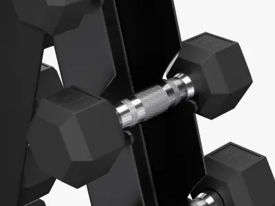 Dumbbell Rack PBR Low-poly 3D model