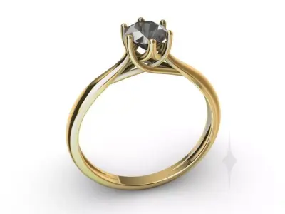 Ring Engagment solitaire Ring 3D print model 3D print model