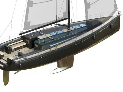 SailBoat Black 3D model