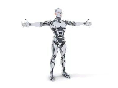 Futuristic Robot Character Model Pack Low-poly 3D model