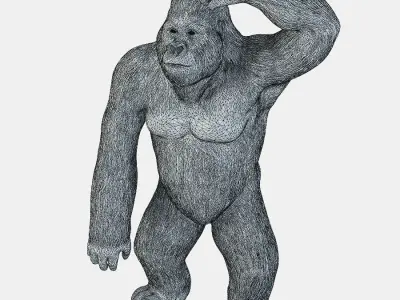 Figurine Gorilla 2 3D model