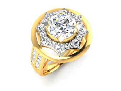 Solitaire Engagement Wedding Ring 3D print model 5