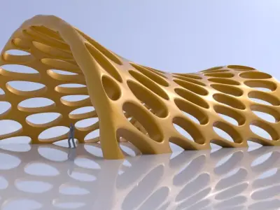 Canopy structure smooth perforations 3D model