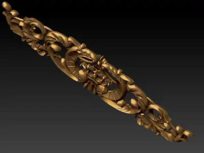 Classic pattern inlaid interior decorated with 3D CNC model 3D model