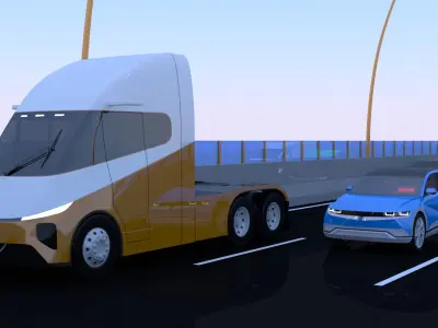 Bridge with cars 5 3D model