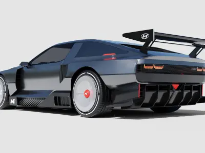 Hyundai N Vision 74 - with interior 3D model