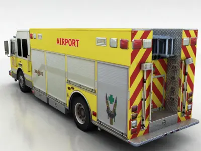 firetruck 2 fire truck Low-poly 3D model