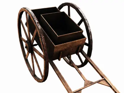 Medieval Cart  Low-poly 3D model by revenge3d