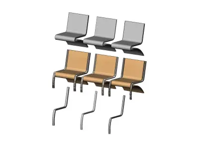 Miniature office reception chair mockup prop 3D print model