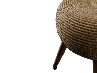 Rattan Ottoman 3D model