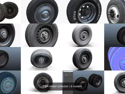 PBR wheel collecton 3D Model Pack