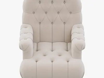 Restoration Hardware 1860 Napoleonic Tufted Upholstered Chair 3D model