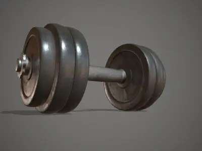 Dumbbell Iron Weight Gym Equipment Low-poly 3D model