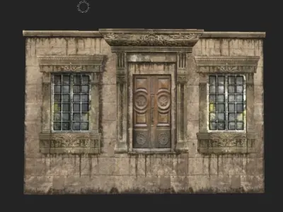 GroundFloor BrownStone Entrance Low-poly 3D model